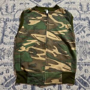 VTG 90's Camo Zipup Jacket Vest Style Thermal Lined SZ Medium